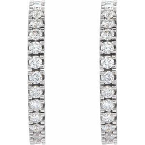 1 ct Diamond Accented Hoop Earrings