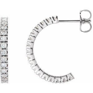 1 ct Diamond Accented Hoop Earrings