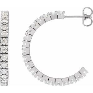 1 ct Diamond Accented Hoop Earrings