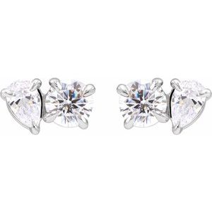 1 1/6 ct Lab-Grown Diamond Two-Stone Stud Earrings