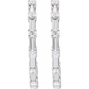 1 ct Lab-Grown Diamond Inside-Outside Hoop Earrings