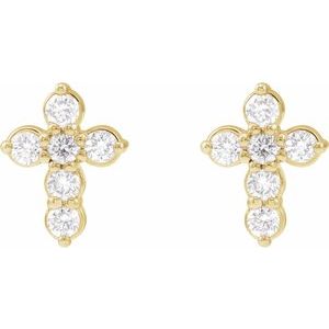 1/6 ct Diamond Cross Earrings