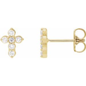 1/6 ct Diamond Cross Earrings