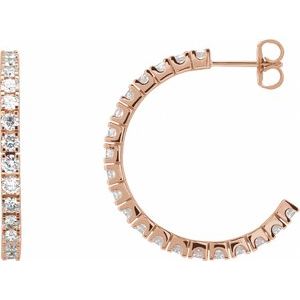 1 ct Diamond Accented Hoop Earrings