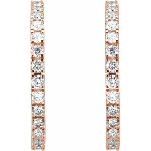 1 ct Diamond Accented Hoop Earrings