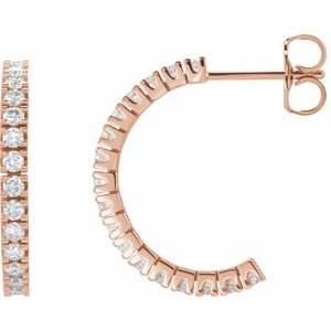 1 ct Diamond Accented Hoop Earrings