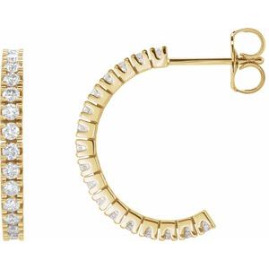 1 ct Diamond Accented Hoop Earrings