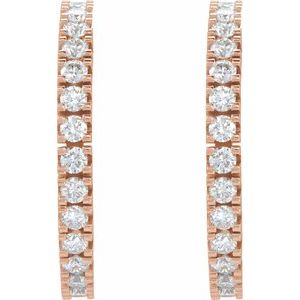 1 ct Diamond Accented Hoop Earrings