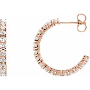 1 ct Diamond Accented Hoop Earrings