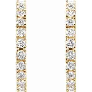 1 ct Diamond Accented Hoop Earrings