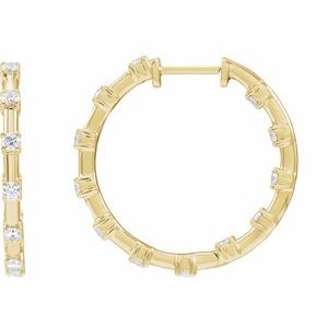 1 ct Lab-Grown Diamond Inside-Outside Hoop Earrings