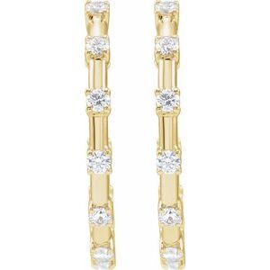 1 ct Lab-Grown Diamond Inside-Outside Hoop Earrings