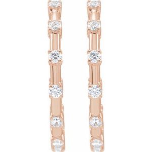 1 ct Lab-Grown Diamond Inside-Outside Hoop Earrings