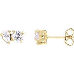 1 1/6 ct Lab-Grown Diamond Two-Stone Stud Earrings