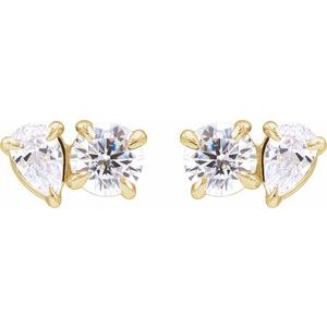 1 1/6 ct Lab-Grown Diamond Two-Stone Stud Earrings