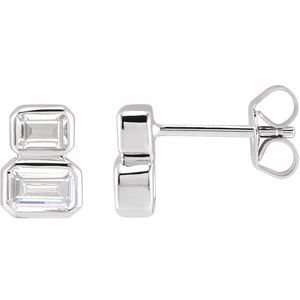 1 ct Lab-Grown Diamond Two-Stone Stud Earrings