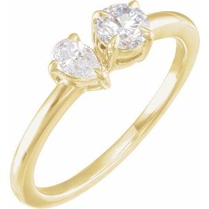 5/8 ct Lab-Grown Diamond Two-Stone Ring