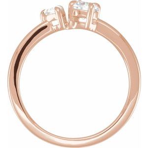 5/8 ct Lab-Grown Diamond Two-Stone Ring