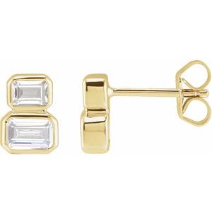 1 ct Lab-Grown Diamond Two-Stone Stud Earrings