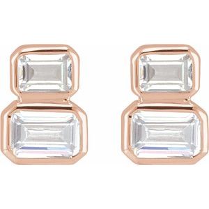 1 ct Lab-Grown Diamond Two-Stone Stud Earrings