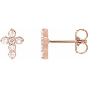1/6 ct Diamond Cross Earrings