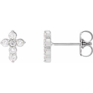 1/6 ct Diamond Cross Earrings