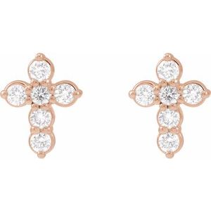 1/6 ct Diamond Cross Earrings