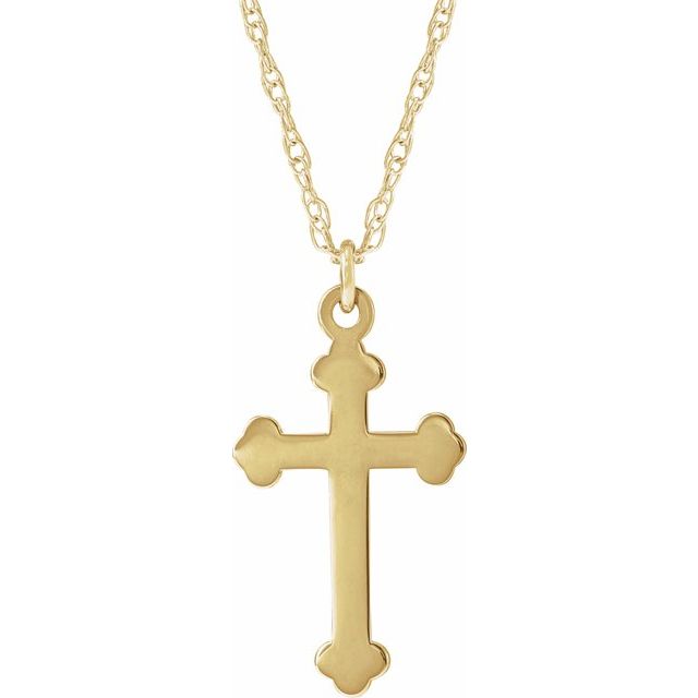 14k-yellow-cross-18"-necklace