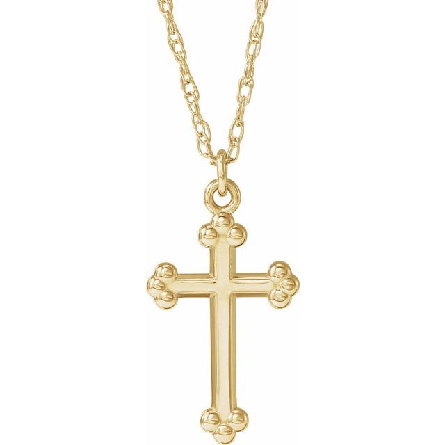 14k-yellow-cross-18"-necklace