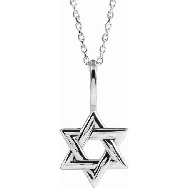 14k-white-star-of-david-16-18"-necklace
