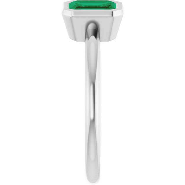 14k-white-lab-grown-emerald-&-1/4-ctw-lab-grown-diamond-ring