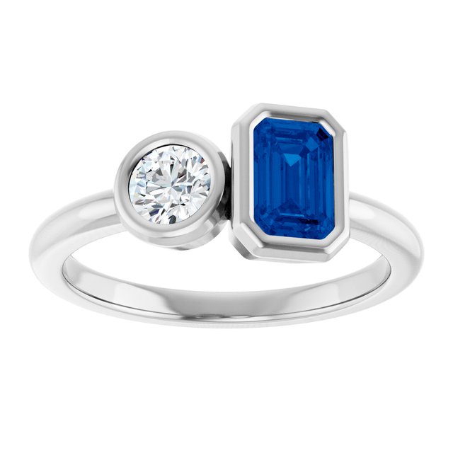 14k-white-lab-grown-blue-sapphire-&-1/4-ctw-lab-grown-diamond-ring