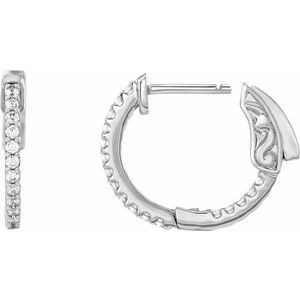 6 1/2 ct Diamond Inside-Outside Hinged Hoop Earrings