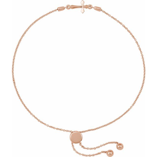 14k-rose-cross-9-1/2"-bolo-bracelet