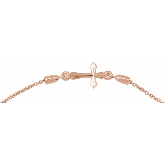 14k-rose-cross-9-1/2"-bolo-bracelet