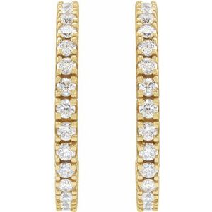 1 ct Diamond Accented Hoop Earrings