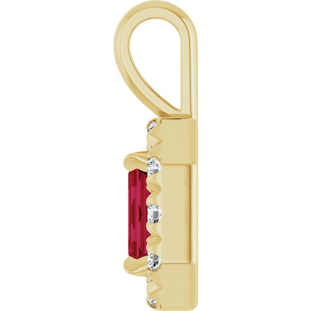 14k-yellow--natural-ruby-&-1/8-ctw-natural-diamond-halo-style-pendant