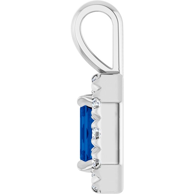 sterling-silver--natural-blue-sapphire-&-1/8-ctw-natural-diamond-halo-style-pendant