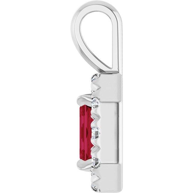 sterling-silver--lab-grown-ruby-&-1/8-ctw-natural-diamond-halo-style-pendant