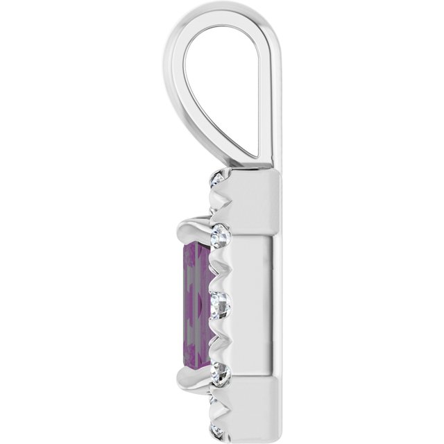 sterling-silver--lab-grown-alexandrite-&-1/8-ctw-natural-diamond-halo-style-pendant
