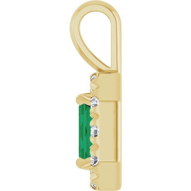 14k-yellow--natural-emerald-&-1/8-ctw-natural-diamond-halo-style-pendant