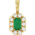 14k-yellow--natural-emerald-&-1/8-ctw-natural-diamond-halo-style-pendant
