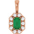 14k-rose--lab-grown-emerald-&-1/8-ctw-natural-diamond-halo-style-pendant