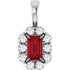 sterling-silver--lab-grown-ruby-&-1/8-ctw-natural-diamond-halo-style-pendant