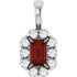 sterling-silver--natural-mozambique-garnet-&-1/8-ctw-natural-diamond-halo-style-pendant