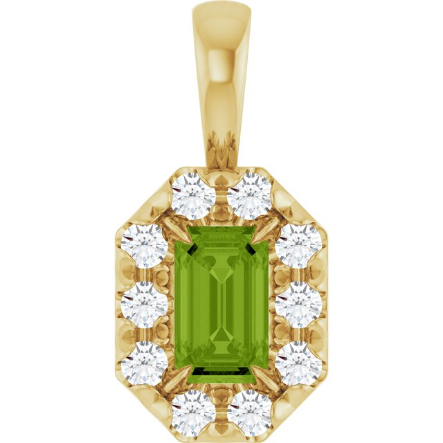 14k-yellow--natural-peridot-&-1/8-ctw-natural-diamond-halo-style-pendant