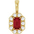 14k-yellow--natural-ruby-&-1/8-ctw-natural-diamond-halo-style-pendant