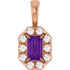 14k-rose--natural-amethyst-&-1/8-ctw-natural-diamond-halo-style-pendant