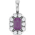 sterling-silver--lab-grown-alexandrite-&-1/8-ctw-natural-diamond-halo-style-pendant