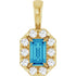14k-yellow--natural-blue-zircon-&-1/8-ctw-natural-diamond-halo-style-pendant